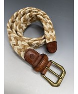 Liz Claiborne Vintage 35.5&quot; Braided Woven Cotton Belt Size Medium M 22107 - $433.14 MXN