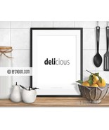 Delicious Print, Bon Appetit, Deli, Typography, Home Decor, Text Print, ... - $10.00+