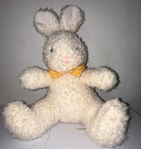 Vintage 15&quot; Sitting Caltoy Plush Bunny Yellow Polka Dotted Tie - $18.48