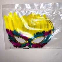 Feather Halloween Mask Mardi Gras Carnival Masquerade Costume Party Sexy Kitsch - £14.24 GBP