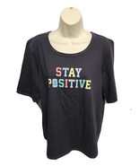 Life is Good Stay Positive Womens Large Black TShirt - $722.79 MXN