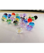 100Pcs 12/14mm 1Hole Octagon Crystal Beads Chandelier Parts Prism Weddin... - £13.91 GBP