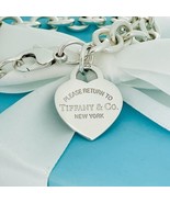 9&quot; Large Please Return to Tiffany &amp; Co Heart Tag Silver Charm Bracelet - £316.19 GBP