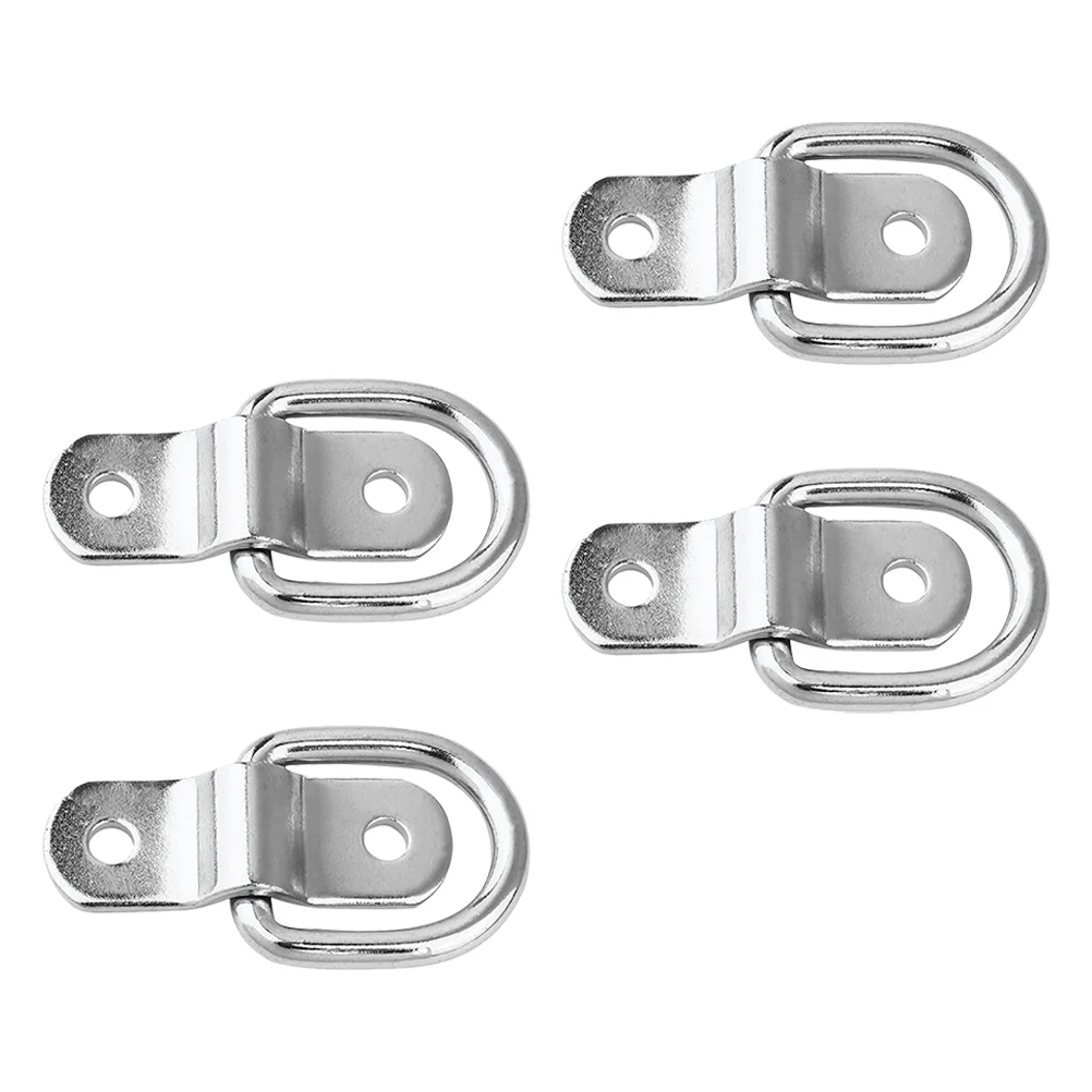 4 Pcs Galvanized Iron D-ring Trailer Hooks for Truck Bed Tie Downs - £16.05 GBP