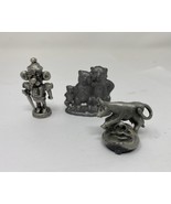 Metallia Pewter Rat King Nutcracker &amp; 2 Other Misc Pewter Miniatures. - €16,35 EUR