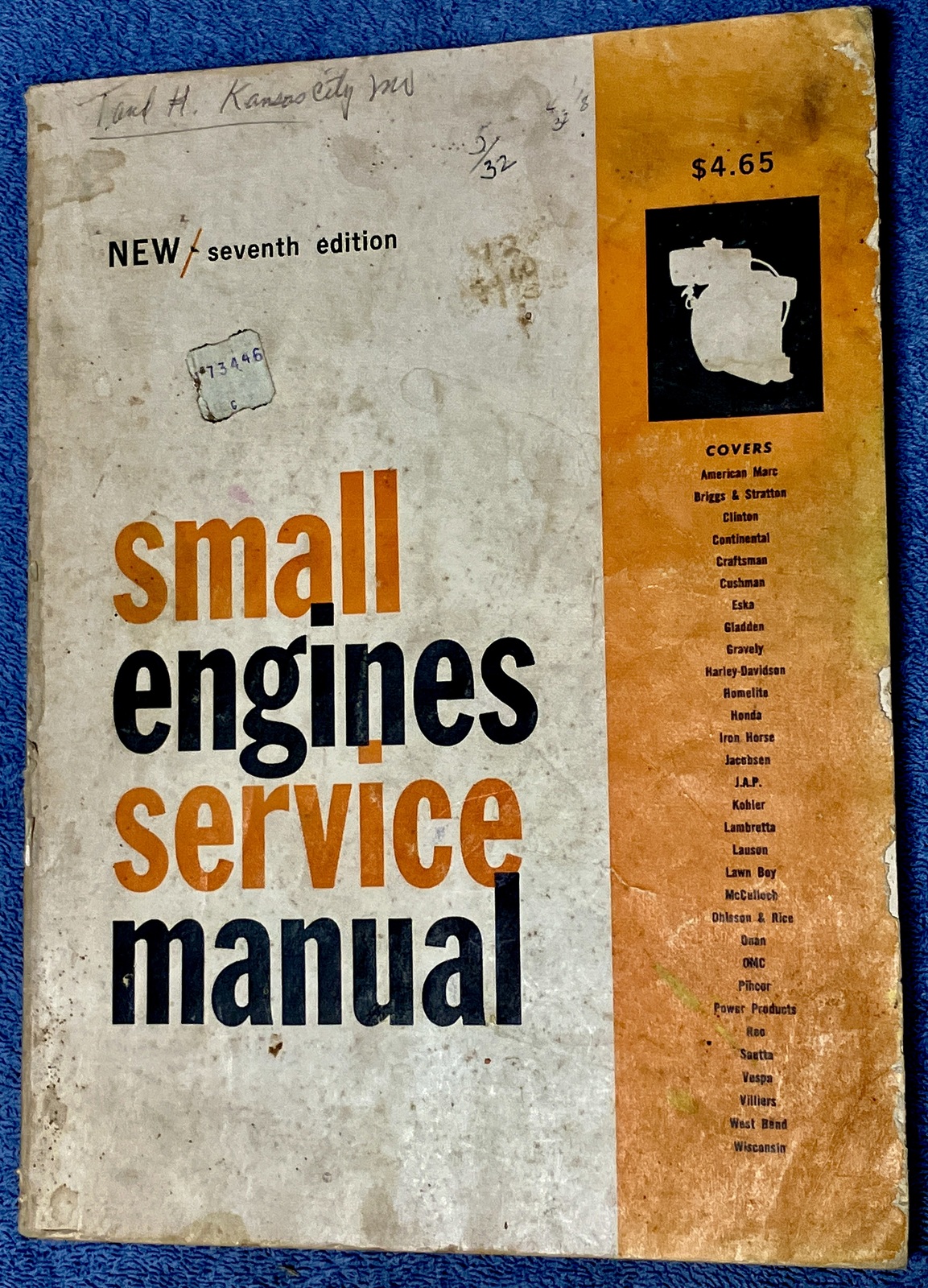 Small air cooled engine service manual ...vintage maybe 1970&#39;s. Great book  - $24.95