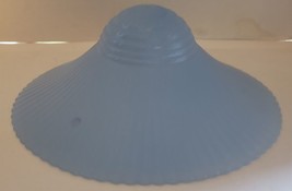 Vintage Blue Frosted Pressed Glass Ceiling Light Lamp Replacement SHADE - $28.71