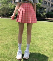 Red Plaid Tennis Skirt Women Girls Plus Size Plaid Pleated Mini Skirt image 4