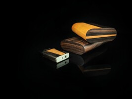 Brizard and Co Case and Ziricote matching dual flame Lighter NIB image 12