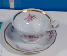 Vintage Favolina China Made in Poland rose patern cup and saucer - £11.69 GBP