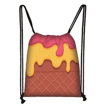 Lovely Donut Rainbow Drawstring Bag Cute Girls Candy Backpack Kids Kindergarten  - £13.74 GBP