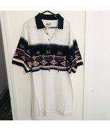 Express Rider Western Polo Shirt Aztec Cowboy Mens Size Medium Vintage 90s - £17.53 GBP