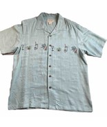 BOCA CLASSICS Shirt Men&#39;s Large Island Wear Hawaiian Leaf Print Silk  Bu... - £13.40 GBP
