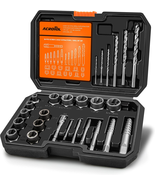 ACROTOL 26 Pieces Bolt Extractor Set, Spiral Screw Extractor Set and Dri... - £35.17 GBP