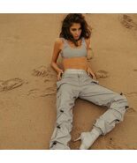 Death By Dolls Silver Reflective Set Bra Top &amp; Cargo Pants Size S Retail... - $98.99
