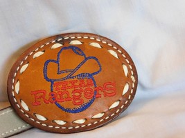 4&quot; x 3&quot; Leather Texas Rangers Belt Buckle - £4.78 GBP