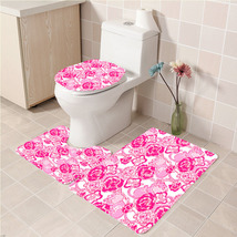 3Pcs/set Phi Mu Lilly Pulitzer Bathroom Toliet Mat Set Anti Slip Bath Ma... - £26.23 GBP+