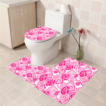 3Pcs/set Phi Mu Lilly Pulitzer Bathroom Toilet Mat Set Anti Slip Bath Ma... - £25.01 GBP+