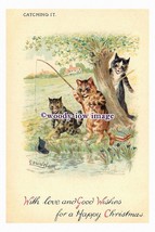 rp00718 - Louis Wain Cats Fishing - Catching It - print 6x4 - $2.80