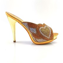 Nigerian female shoes and bag Gold Color party shoes and bag set African fashion - £84.29 GBP