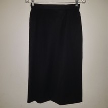 Pendleton Solid Black Skirt 100% Virgin Wool Midi Modest Career Lined Si... - £19.35 GBP