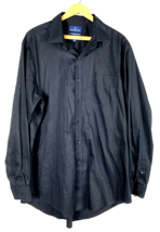 Buttoned Down Brand Dress Shirt 17.5 17 1/2 Black Long Sleeve Mens Supim... - $55.88