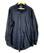 Buttoned Down Brand Dress Shirt 17.5 17 1/2 Black Long Sleeve Mens Supim... - £44.53 GBP