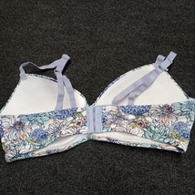 Kindly Yours Bra Womens 40C Blue Adjustable Spandex Floral Print Wireless - £10.98 GBP