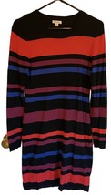 Merona Womens Sweater Dress Size XS Striped Striped Long Sleeve Round Neck - $12.88