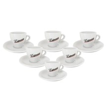 Lorren Home Porcelain Espresso Cups and Saucers, 3 Oz, Espresso Motif, S... - $52.42