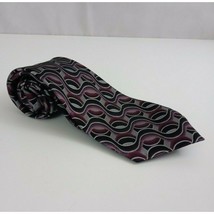Crazy Horse Tie Silver With Pink &amp; Purple Wavy Swirl Designs - £11.62 GBP