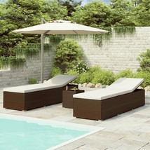 vidaXL Brown PE Rattan Standard Folding Sun Lounger with Cushioning Support - $772.05 CAD