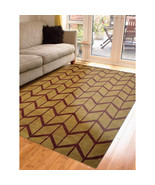 9 x 12 ft. Hand Knotted Wool Geometric Rectangle Area Rug, Red &amp; Gold - $663.36