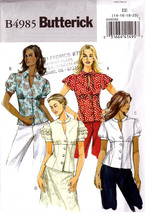Misses' TOPS / BLOUSES 2007 Butterick Pattern 4985 Sizes 14,16,18,20  UNCUT - $12.00