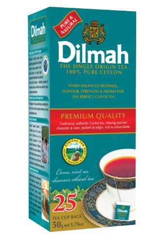 Dilmah Premium 100% Pure Ceylon Tea, 25-Count Tea Bags (Pack of 6) - $39.58