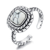 Turquoise S925 Silver Ring Adjustable SR0300 - £10.37 GBP