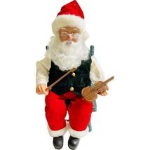 Musical Movint Santa &quot;We Wish You a Merry Christmas&quot; Vintage by Trim A Home 12&quot; - £18.41 GBP
