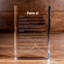 Psalm 42 Laser Engraved Crystal Book - Elegant Religious for Devoted Believers  - $214.69