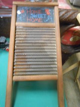 Great Collectible Wood &amp; Tin Vintage WASHBOARD- &quot;Home Sweet Home&quot; - £19.50 GBP