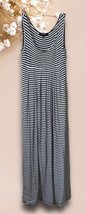 Womens Vintage Ellen Tracy Knit Maxi Dress Sundress Size 6 Navy Cream St... - £29.22 GBP