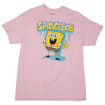 SpongeBob SquarePants Graffiti Drip Junior&#39;s T-Shirt Pink - £17.51 GBP