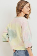 Tie Dyed 3/4 Sleeve Round Neck Top L - £29.66 GBP+