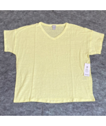 Chicos Womens Top Size 3 Easy Linen Tee XL Knit Fashion Pale Soft Lime S... - £19.69 GBP