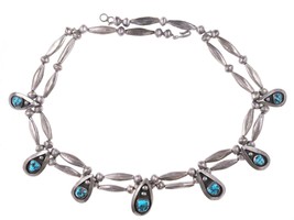 Vintage Navajo Sterling and turquoise necklace - £379.39 GBP