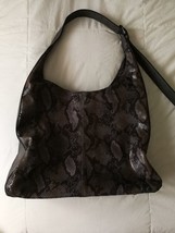 Vintage Black &amp; Gray Snake Skin Style Should Bag Large Purse - $39.59