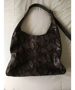 Vintage Black & Gray Snake Skin Style Should Bag Large Purse - $39.59