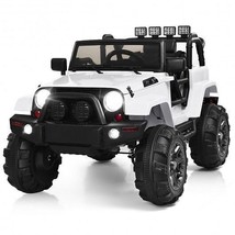 12V Kids Remote Control Riding Truck Car with LED Lights-White - Color: ... - £299.66 GBP