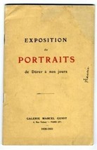 Exposition de Portraits Galerie Marcel Guiot 1930-31 Catalog &amp; Price List - £97.59 GBP