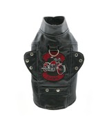 Biker Dawg Faux Black Leather Motorcycle Dog Jacket Sizes XS-3X - €25,67 EUR