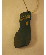 Personalized wooden christmas cut out stocking ornament or gift tag - $11.95